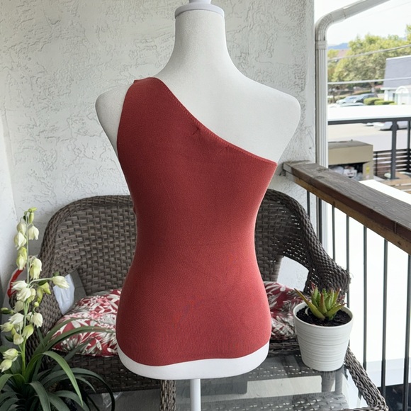 Banana Republic Stretch One Shoulder Fitting Top Size XS Silk - Picture 5 of 11